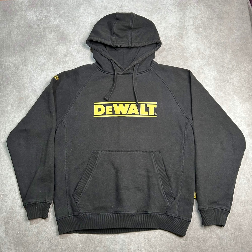 DeWalt Mens Black Yellow Logo Graphic Workwear Hoodie Sweatshirt DXWW50015 Large